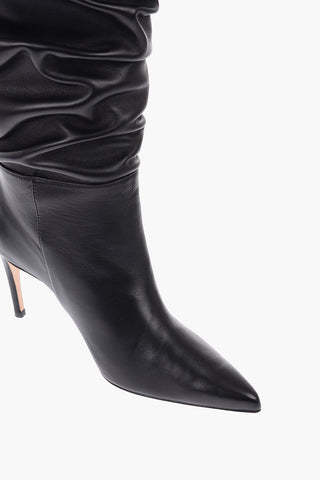 9cm leather High heel ankle boots