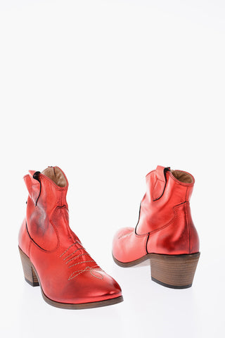 6 cm leather Western boots