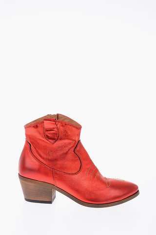 6 cm leather Western boots
