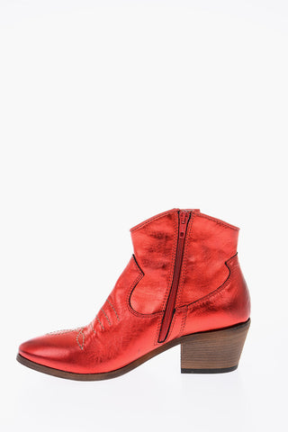 6 cm leather Western boots