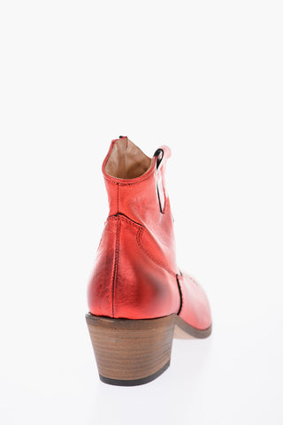6 cm leather Western boots