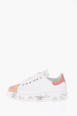 Leather BELLE Sneakers With Glitter Details