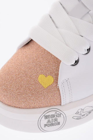 Leather BELLE Sneakers With Glitter Details