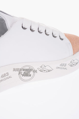 Leather BELLE Sneakers With Glitter Details