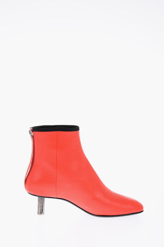 205W39NYC 5cm leather Booties with jewel heel