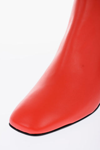 205W39NYC 5cm leather Booties with jewel heel