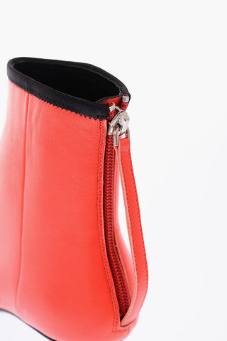 205W39NYC 5cm leather Booties with jewel heel