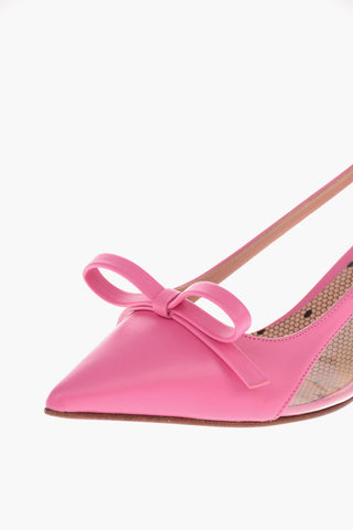 6cm Leather Slingback pumps with Bow