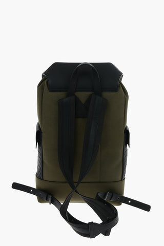 Canvas SASSOLUNGO Backpack with Leather Trimmings