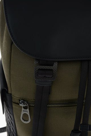 Canvas SASSOLUNGO Backpack with Leather Trimmings