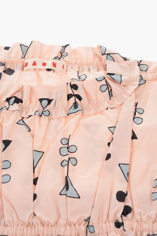 camicia stampata con balze