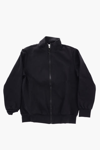 felpa mock con zip e stampa sul dietro