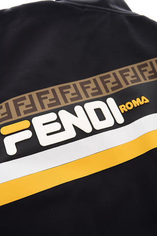 felpa mock con zip e stampa sul dietro