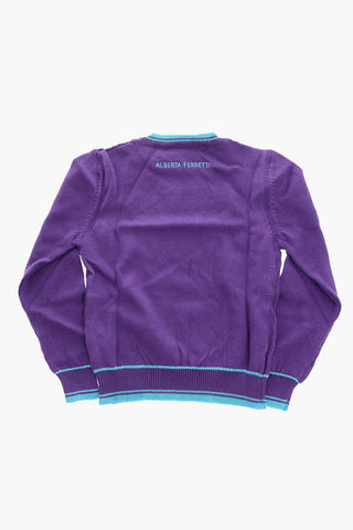 Embroidered crew-neck sweater