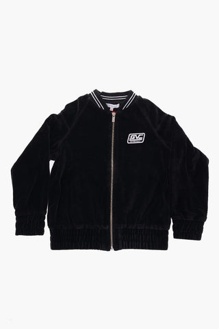 full zip velvet sweatshirt