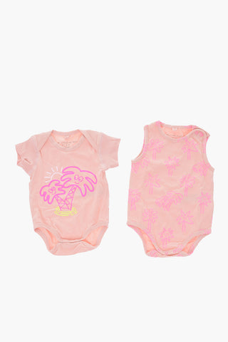 Set 2 Body stampati in cotone stretch