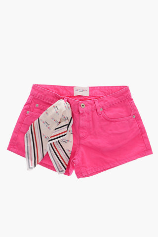 embroidered denim shorts