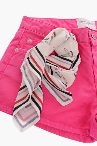 embroidered denim shorts