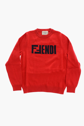 maglia girocollo con ricamo