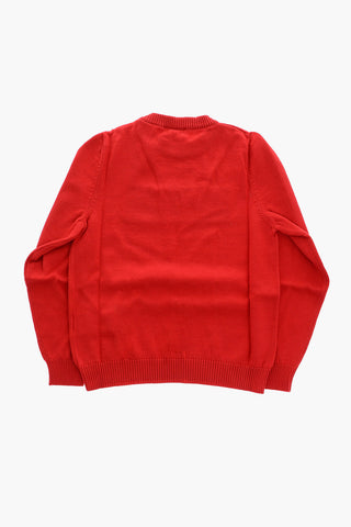 maglia girocollo con ricamo