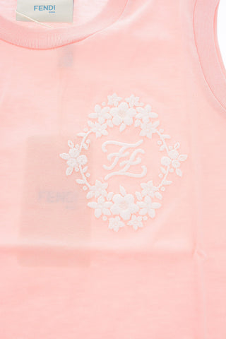 Embroidered sleeveless t-shirt