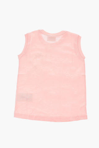 Embroidered sleeveless t-shirt