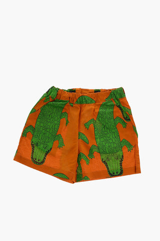 shorts con stampa coccodrillo