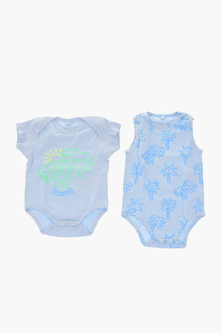 printed stretch cotton 2 bodysuit set