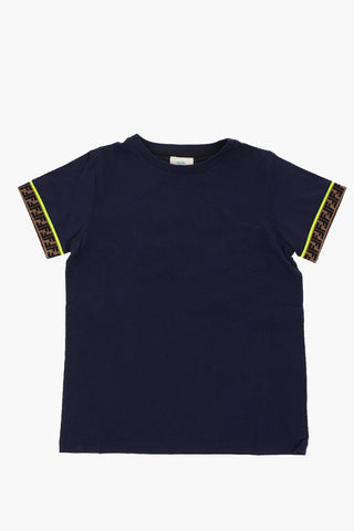 T-shirt girocollo con banda logata