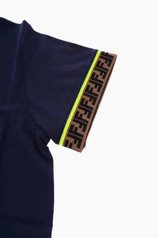 T-shirt girocollo con banda logata