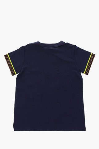 T-shirt girocollo con banda logata