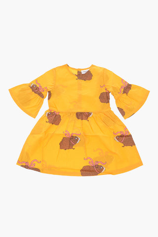 Printed dress with snap button