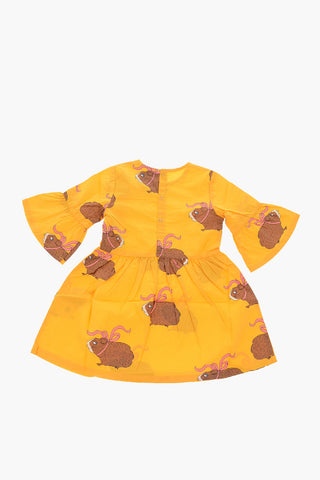 Printed dress with snap button