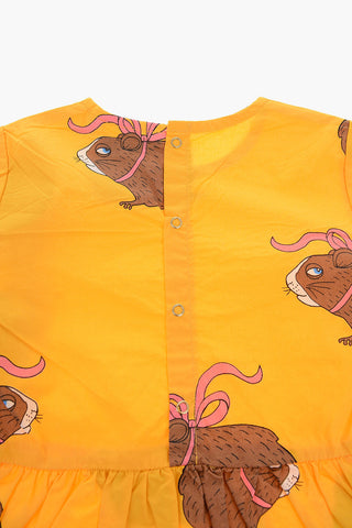 Printed dress with snap button