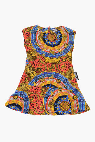 Printed stretch cotton dress