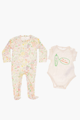 printed bodysuit and Romper set