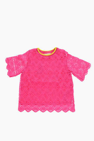 Crochet crew-neck t-shirt