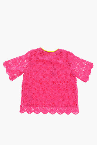 Crochet crew-neck t-shirt
