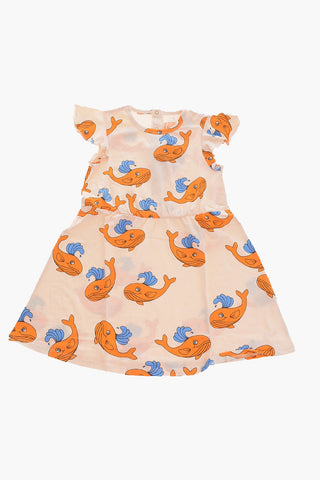 Printed dress with snap button