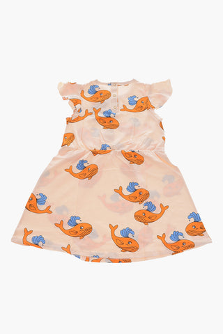 Printed dress with snap button