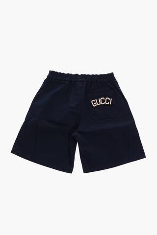 stretch cotton single pleat bermuda shorts