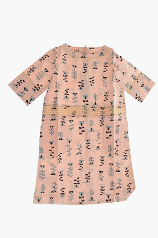 printed dress with zip closure