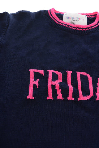 maglia girocollo con ricamo