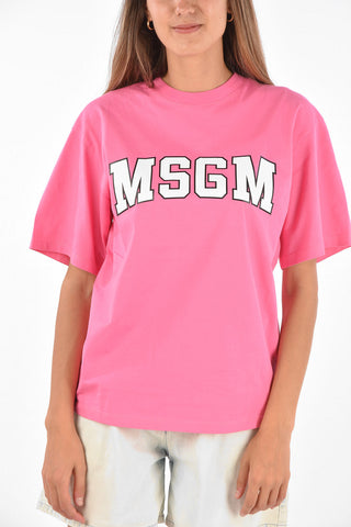 T-Shirt Girocollo con Stampa Logo
