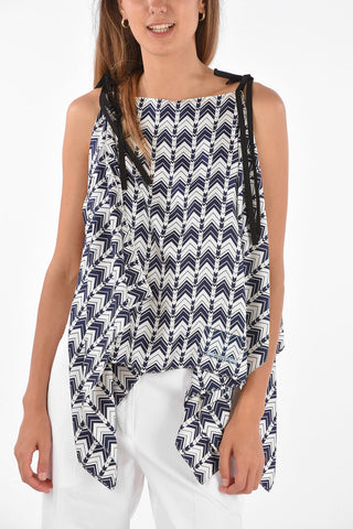 Printed Silk Unstructured Top