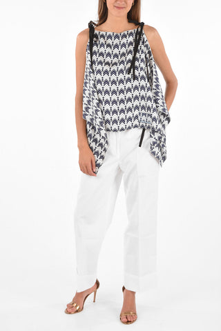 Printed Silk Unstructured Top
