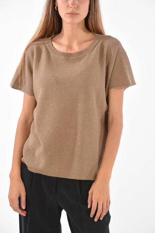 Knitted T-Shirt with Sequined Details