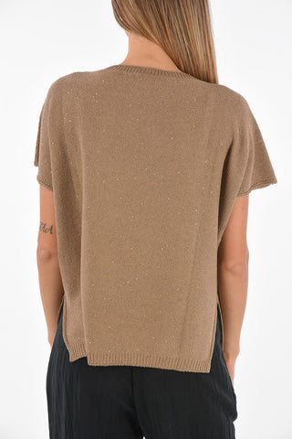 Knitted T-Shirt with Sequined Details