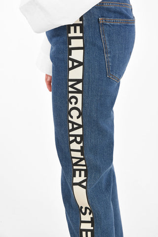 Logo Side Band Straight Fit Jeans
