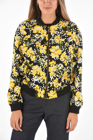 Floral Bomber with Sequined Embroidery